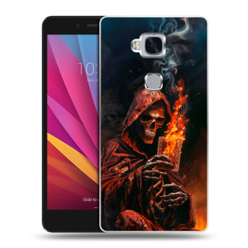 Силиконовый чехол на Huawei Honor 5X с принтом Скелет и карты