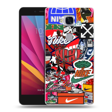 Силиконовый чехол на Huawei Honor 5X с принтом Найк Nike яркий