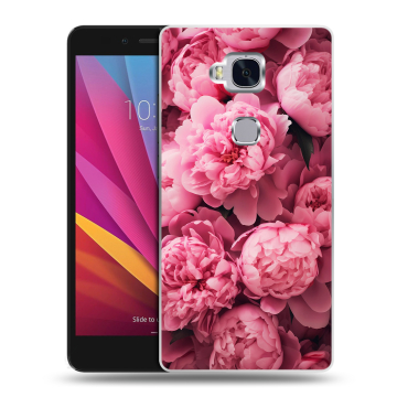 Силиконовый чехол на Huawei Honor 5X с принтом цветы пионы