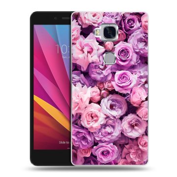 Силиконовый чехол на Huawei Honor 5X с принтом лавандовые розы