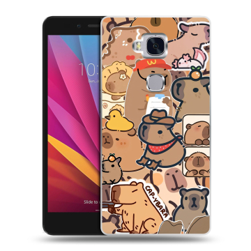 Силиконовый чехол на Huawei Honor 5X с принтом капибара