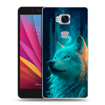 Силиконовый чехол на Huawei Honor 5X с принтом бабочки саккура