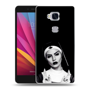 Силиконовый чехол на Huawei Honor 5X с принтом монашка