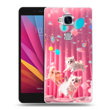 Силиконовый чехол на Huawei Honor 5X с принтом милые котики