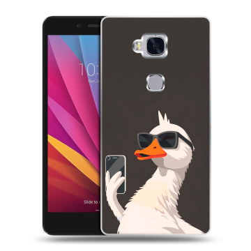 Силиконовый чехол на Huawei Honor 5X с принтом утка в очках