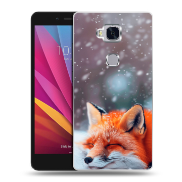 Силиконовый чехол на Huawei Honor 5X с принтом лиса