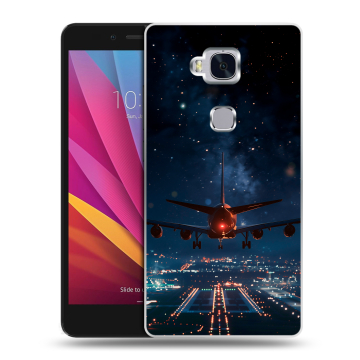 Силиконовый чехол на Huawei Honor 5X с принтом самолет