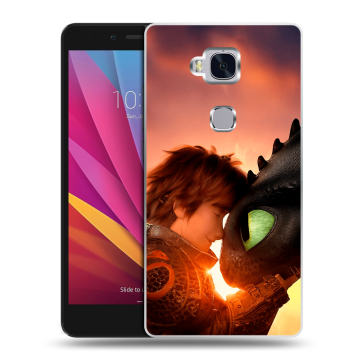 Силиконовый чехол на Huawei Honor 5X с принтом Как приручить дракона