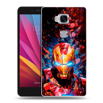 Силиконовый чехол на Huawei Honor 5X с принтом Железный человек Ironman