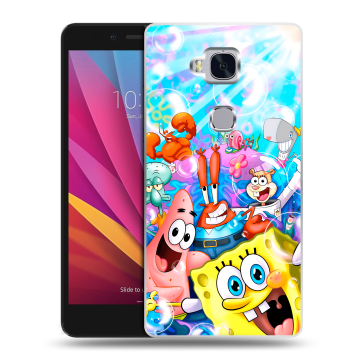 Силиконовый чехол на Huawei Honor 5X с принтом спанчбоб спанч боб