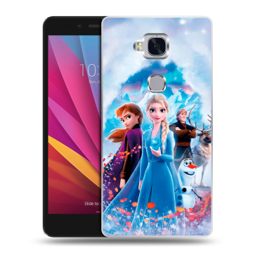 Силиконовый чехол на Huawei Honor 5X с принтом Холодное сердце Frozen