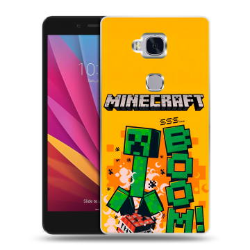 Силиконовый чехол на Huawei Honor 5X с принтом Майнкрафт Minecraft