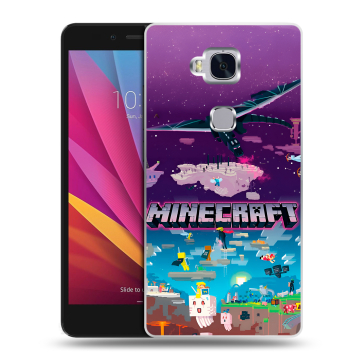 Силиконовый чехол на Huawei Honor 5X с принтом Майнкрафт Minecraft