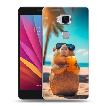 Силиконовый чехол на Huawei Honor 5X с принтом Капибара