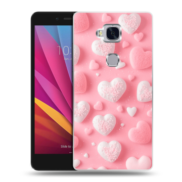 Силиконовый чехол на Huawei Honor 5X с принтом Сердечки