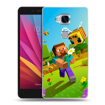 Силиконовый чехол на Huawei Honor 5X с принтом Майнкрафт Minecraft