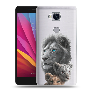 Силиконовый чехол на Huawei Honor 5X с принтом Львы