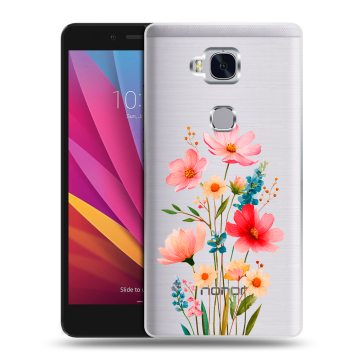 Силиконовый чехол на Huawei Honor 5X с принтом Цветы