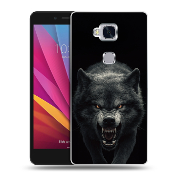 Силиконовый чехол на Huawei Honor 5X с принтом Волк