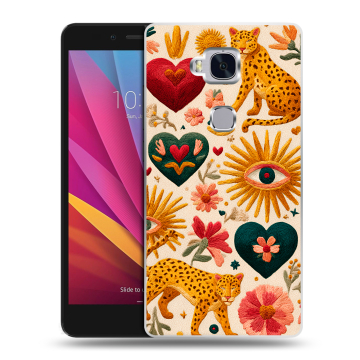 Силиконовый чехол на Huawei Honor 5X с принтом Модный принт