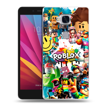 Силиконовый чехол на Huawei Honor 5X с принтом Roblox Роблокс