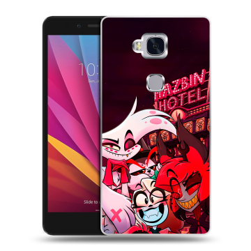 Силиконовый чехол на Huawei Honor 5X с принтом Hazbin Hotel Отель Хазбин