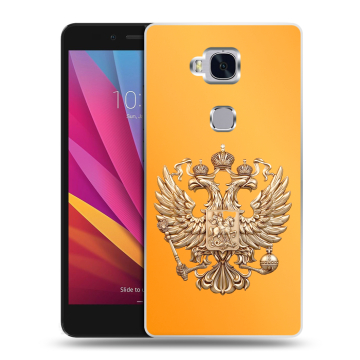 Силиконовый чехол на Huawei Honor 5X с принтом Герб Флаг России