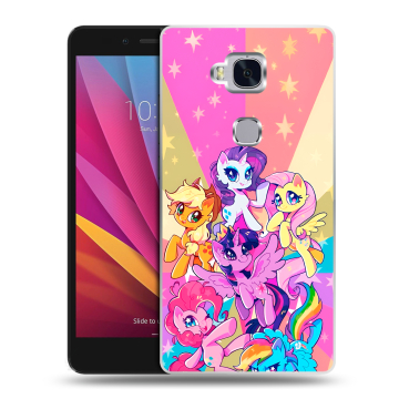 Силиконовый чехол на Huawei Honor 5X с принтом My little pony Дружба чудо
