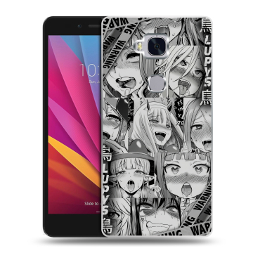 Силиконовый чехол на Huawei Honor 5X с принтом Ahegao Ахегао Аниме