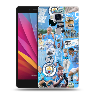 Силиконовый чехол на Huawei Honor 5X с принтом Man City Манчестер Сити