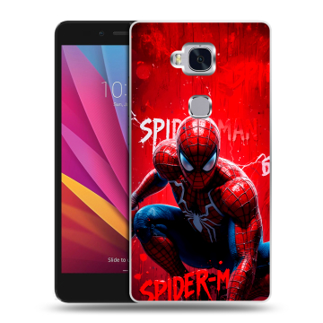 Силиконовый чехол на Huawei Honor 5X с принтом Spiderman Человек паук
