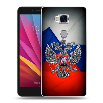 Силиконовый чехол на Huawei Honor 5X с принтом Флаг России