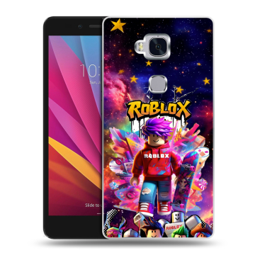 Силиконовый чехол на Huawei Honor 5X с принтом Roblox Роблокс