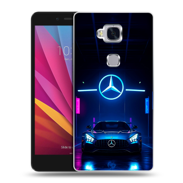 Силиконовый чехол на Huawei Honor 5X с принтом Mercedes Мерседес