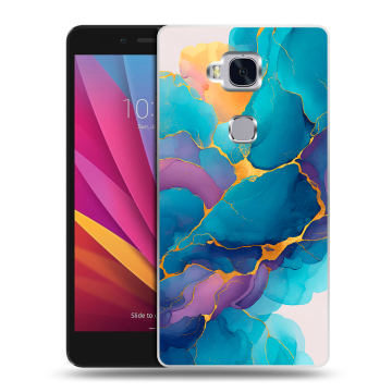 Силиконовый чехол на Huawei Honor 5X с принтом Мрамор блестки