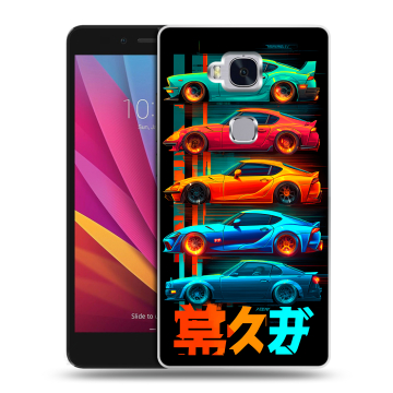 Силиконовый чехол на Huawei Honor 5X с принтом машины тачки