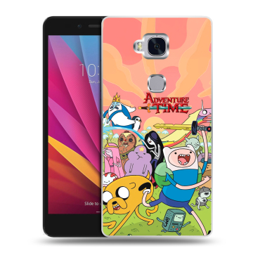 Силиконовый чехол на Huawei Honor 5X с принтом Adventure time Время приключений