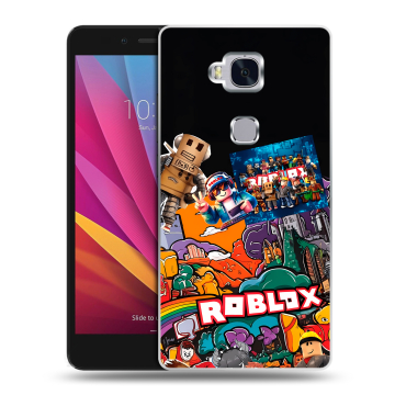 Силиконовый чехол на Huawei Honor 5X с принтом Roblox Роблокс