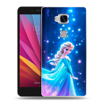 Силиконовый чехол на Huawei Honor 5X с принтом Холодное сердце Frozen