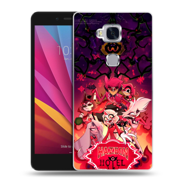 Силиконовый чехол на Huawei Honor 5X с принтом Hazbin Hotel Отель Хазбин