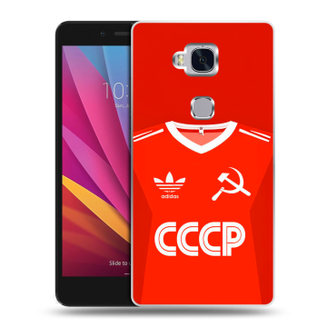 Силиконовый чехол на Huawei Honor 5X с принтом Флаг Герб СССР