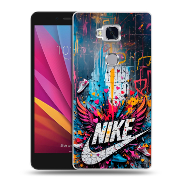 Силиконовый чехол на Huawei Honor 5X с принтом Nike Найк