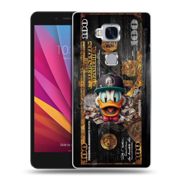 Силиконовый чехол на Huawei Honor 5X с принтом Дональд Дак Доллар