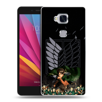 Силиконовый чехол на Huawei Honor 5X с принтом Атака титанов