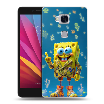 Силиконовый чехол на Huawei Honor 5X с принтом Спанч боб Спанчбоб