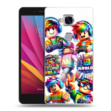 Силиконовый чехол на Huawei Honor 5X с принтом Roblox Роблокс