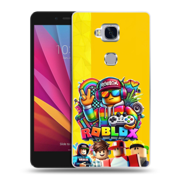 Силиконовый чехол на Huawei Honor 5X с принтом Roblox Роблокс