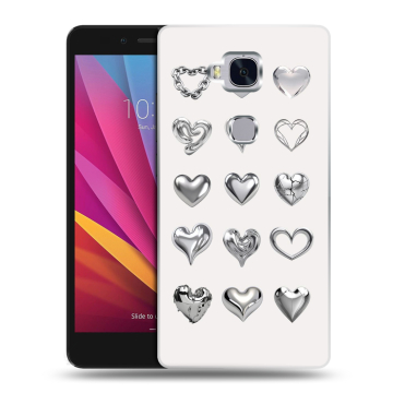 Силиконовый чехол на Huawei Honor 5X с принтом Y2K сердечки