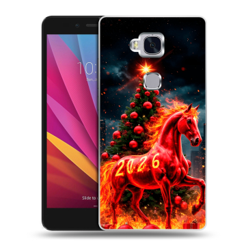 Силиконовый чехол на Huawei Honor 5X с принтом Новый год