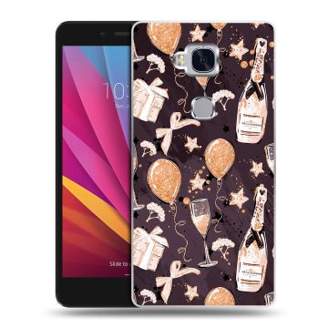 Силиконовый чехол на Huawei Honor 5X с принтом Новый год